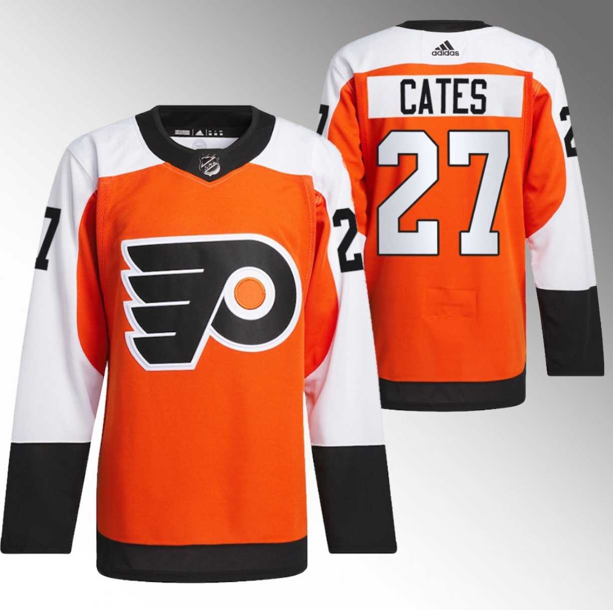 Mens Philadelphia Flyers #27 Noah Cates 2023-24 Orange Stitched Jersey Dzhi